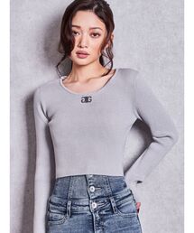 SymmetryGYDAプレートlong sleeveニットトップス