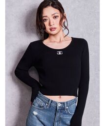 SymmetryGYDAプレートlong sleeveニットトップス