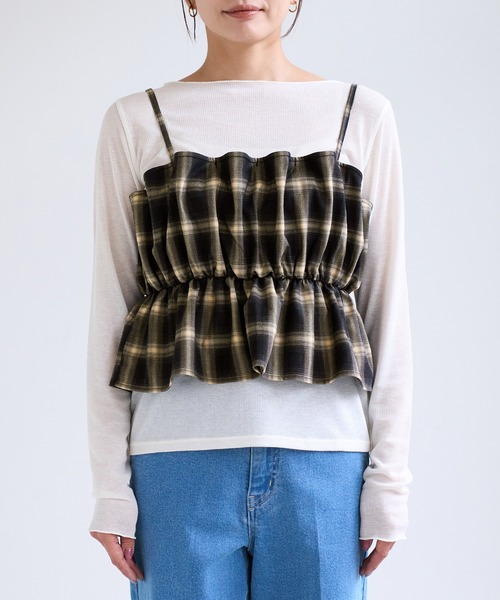 ROPE' PICNIC(ロペピクニック)の「レイヤードビスチェキャミソール(キャミソール・レディース・ネイビー/ブラック/ベージュ・FREE)」の12枚目の写真