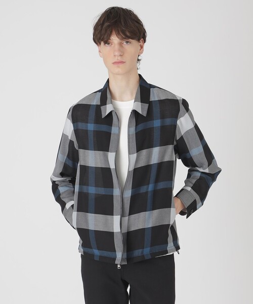 BLACK LABEL CRESTBRIDGE(ブラックレーベル・クレストブリッジ)の「クレストブリッジチェックシャツアウター(ブルゾン・メンズ・ベージュ系その他2/ブラック・XL/L/M)」の1枚目の写真