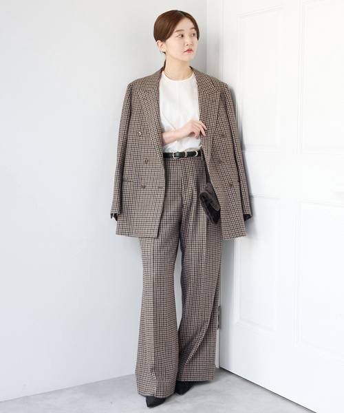 IENA（イエナ）の「COUTURE D'ADAM/クチュールドアダム 別注 Shepherd Check JK 26AW-005（テーラードジャケット・レディース・ブラウン・38）」の3枚目の写真