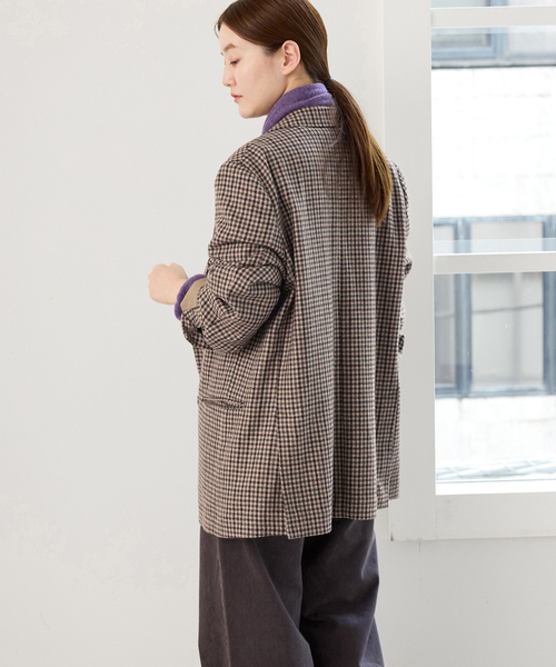 IENA（イエナ）の「COUTURE D'ADAM/クチュールドアダム 別注 Shepherd Check JK 26AW-005（テーラードジャケット・レディース・ブラウン・38）」の4枚目の写真