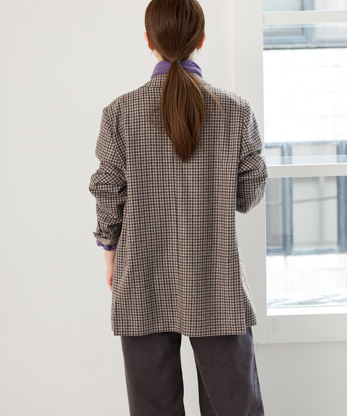 IENA（イエナ）の「COUTURE D'ADAM/クチュールドアダム 別注 Shepherd Check JK 26AW-005（テーラードジャケット・レディース・ブラウン・38）」の5枚目の写真