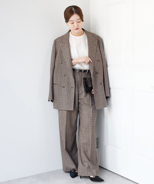 IENA（イエナ）の「COUTURE D'ADAM/クチュールドアダム 別注 Shepherd Check JK 26AW-005（テーラードジャケット・レディース・ブラウン・38）」の12枚目の写真