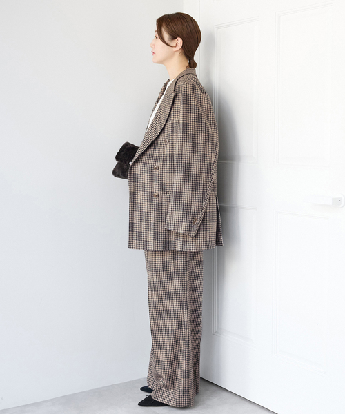 IENA（イエナ）の「COUTURE D'ADAM/クチュールドアダム 別注 Shepherd Check JK 26AW-005（テーラードジャケット・レディース・ブラウン・38）」の13枚目の写真