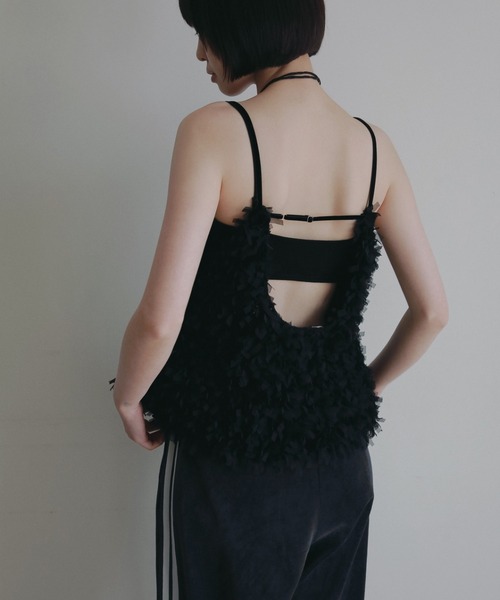 anuke（アンヌーク）の「Tulle Fringe Camisole（キャミソール・レディース・ブラック/ベージュ・FREE）」の9枚目の写真