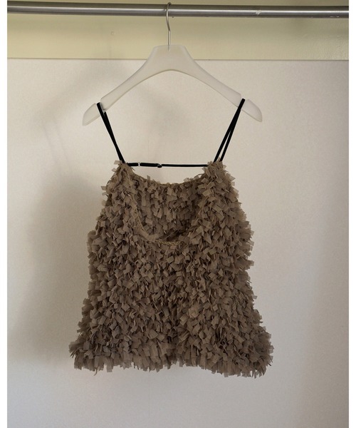 anuke（アンヌーク）の「Tulle Fringe Camisole（キャミソール・レディース・ブラック/ベージュ・FREE）」の14枚目の写真