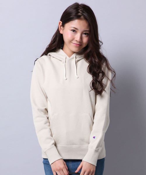 Champion(チャンピオン)の「【Champion】無地スウェットパーカー(パーカー・レディース・グレー/ベージュ/ホワイト/オリーブ/ブラック/ネイビー・SMALL/LARGE/MEDIUM)」の5枚目の写真