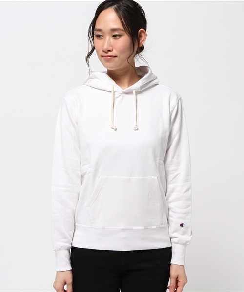 Champion(チャンピオン)の「【Champion】無地スウェットパーカー(パーカー・レディース・グレー/ベージュ/ホワイト/オリーブ/ブラック/ネイビー・SMALL/LARGE/MEDIUM)」の7枚目の写真