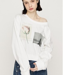 ONE SHOULDER MIX GRAPHIC TOPS ワンショルダーミックスグラフィックトップス 秋服 冬服