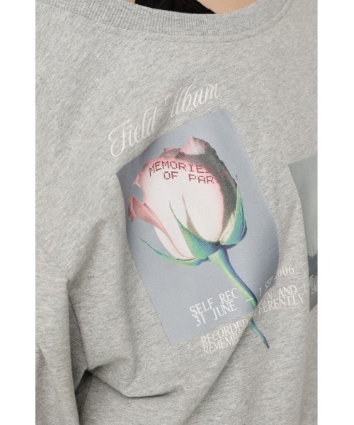 SLY(スライ)の「ONE SHOULDER MIX GRAPHIC TOPS ワンショルダーミックスグラフィックトップス 秋服 冬服(Tシャツ/カットソー・レディース・杢グレー/オフホワイト/ブラック・FREE)」の22枚目の写真