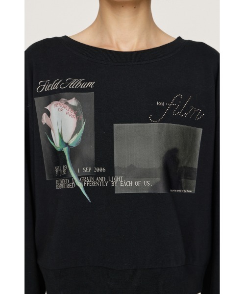 SLY(スライ)の「ONE SHOULDER MIX GRAPHIC TOPS ワンショルダーミックスグラフィックトップス 秋服 冬服(Tシャツ/カットソー・レディース・杢グレー/オフホワイト/ブラック・FREE)」の16枚目の写真