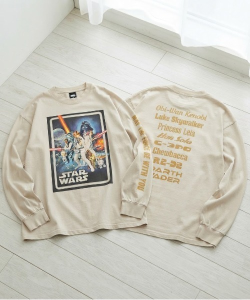 Disney(ディズニー)の「【STAR WARS/スターウォーズ】ポスターアートプリントピグメント風ロングスリーブTシャツ ユニセックス(Tシャツ/カットソー・メンズ・ホワイト系その他/スミクロ/ブラック系その他/アイボリー・LARGE/MEDIUM)」の19枚目の写真