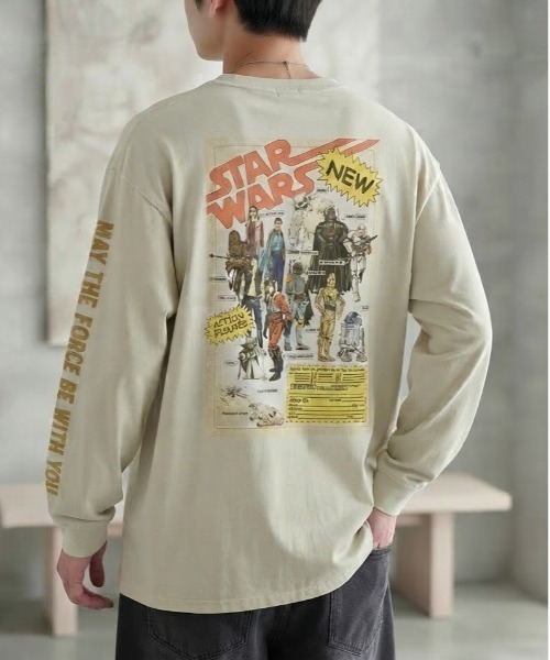Disney(ディズニー)の「【STAR WARS/スターウォーズ】ポスターアートプリントピグメント風ロングスリーブTシャツ ユニセックス(Tシャツ/カットソー・メンズ・ホワイト系その他/スミクロ/ブラック系その他/アイボリー・LARGE/MEDIUM)」の14枚目の写真