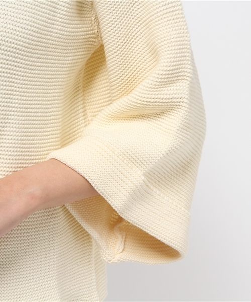 CIAOPANIC（チャオパニック）の「【Ciaopanic】　ガーター編みBigスリーブP/O（ニット/セーター・レディース・グレー/カーキ/オフホワイト/オレンジ・FREE）」の9枚目の写真