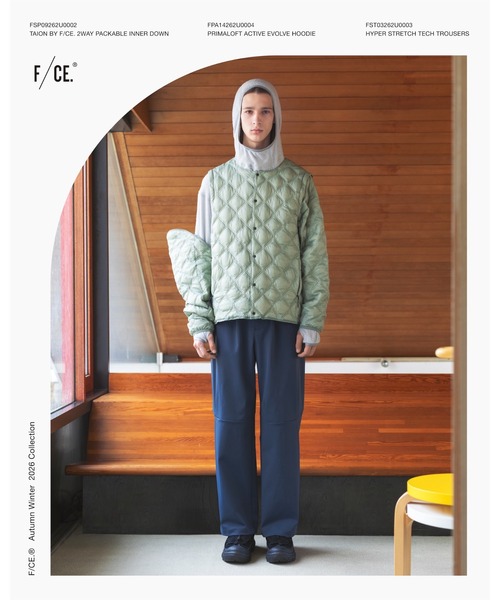 F/CE. (エフシーイー)の「F/CE. TAION BY F/CE. 2WAY PACKABLE INNER DOWN / エフシーイー タイオン バイ エフシーイー ツーウェイ パッカブル インナーダウン(ダウンジャケット/コート・メンズ・ブラック/グリーン/グレー・MEDIUM/LARGE/SMALL/X-LARGE)」の4枚目の写真