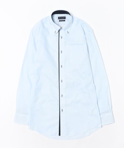 TOKYO SHIRTS(トウキョウシャツ)の「【超形態安定】【吸水速乾】 形態安定ノンアイロン ボタンダウン 長袖ビジネスワイシャツ(大きいサイズ・長いサイズ)(ビジネスシャツ・メンズ・サックスブルー・首回り41cm-裄丈90cm/首回り42cm-裄丈90cm/首回り39cm-裄丈88cm/首回り47cm-裄丈90cm/首回り47cm-裄丈86cm/首回り45cm-裄丈86cm/首回り43cm-裄丈90cm/首回り45cm-裄丈82cm/首回り45cm-裄丈90cm)」の6枚目の写真