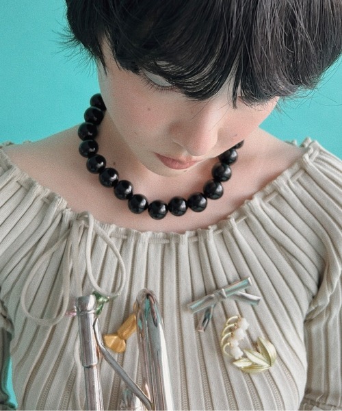 musubore（ムスボレ）の「【 select 】chunky beads choker / チャンキービーズチョーカー（チョーカー・レディース・ブラック・FREE）」の4枚目の写真