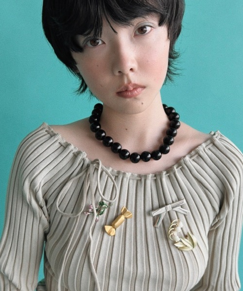 musubore（ムスボレ）の「【 select 】chunky beads choker / チャンキービーズチョーカー（チョーカー・レディース・ブラック・FREE）」の7枚目の写真