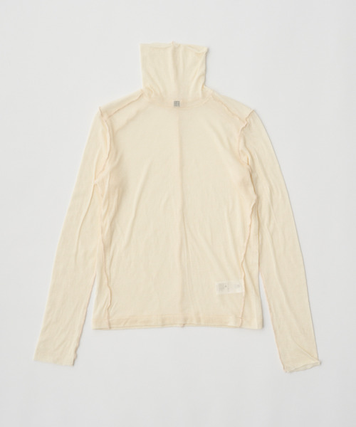UNFIL（アンフィル）の「UNFIL アンフィル / cashmere&supima cotton gauze jersey turtle-neck Tee カシミアスーピマコットンガーゼジャージータートルネックTシャツ / WXFL-UW104（Tシャツ/カットソー・レディース・オフホワイト/ライトブルー/バーガンディー・1）」の2枚目の写真