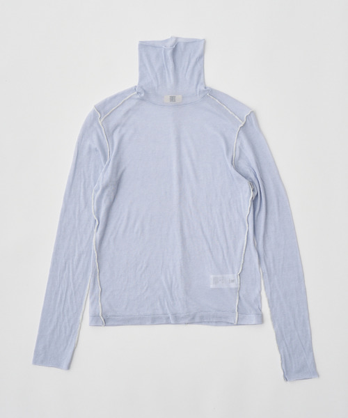 UNFIL（アンフィル）の「UNFIL アンフィル / cashmere&supima cotton gauze jersey turtle-neck Tee カシミアスーピマコットンガーゼジャージータートルネックTシャツ / WXFL-UW104（Tシャツ/カットソー・レディース・オフホワイト/ライトブルー/バーガンディー・1）」の6枚目の写真