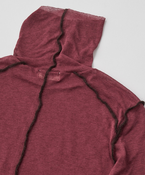 UNFIL（アンフィル）の「UNFIL アンフィル / cashmere&supima cotton gauze jersey turtle-neck Tee カシミアスーピマコットンガーゼジャージータートルネックTシャツ / WXFL-UW104（Tシャツ/カットソー・レディース・オフホワイト/ライトブルー/バーガンディー・1）」の8枚目の写真