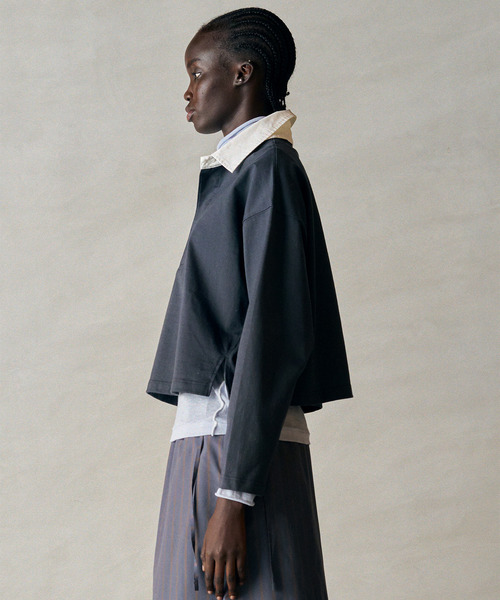 UNFIL（アンフィル）の「UNFIL アンフィル / cashmere&supima cotton gauze jersey turtle-neck Tee カシミアスーピマコットンガーゼジャージータートルネックTシャツ / WXFL-UW104（Tシャツ/カットソー・レディース・オフホワイト/ライトブルー/バーガンディー・1）」の11枚目の写真