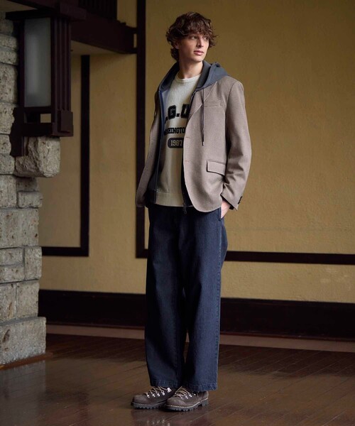UNION STATION(ユニオンステーション)の「WIDE LEG デニムパンツ(その他パンツ・メンズ・ブルー/ブラック・M/L)」の4枚目の写真