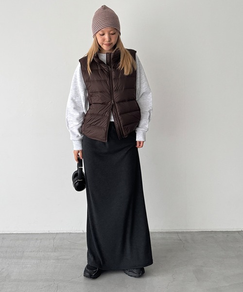 CANAL JEAN(キャナルジーン)の「Lakey Park スタンドカラーダウンベスト(ダウンベスト・レディース・ブラウン/イエロー/ブラック・ONE SIZE)」の8枚目の写真