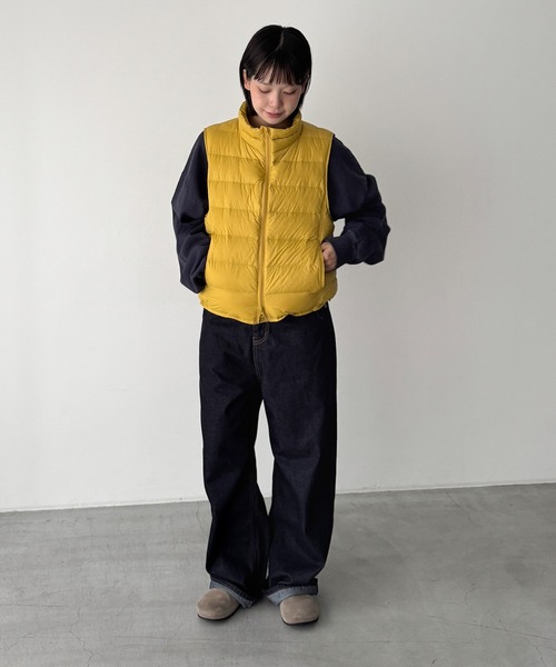 CANAL JEAN(キャナルジーン)の「Lakey Park スタンドカラーダウンベスト(ダウンベスト・レディース・ブラウン/イエロー/ブラック・ONE SIZE)」の16枚目の写真