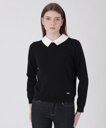 シャツレイヤードドッキングニット