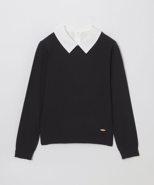 BLUE LABEL CRESTBRIDGE(ブルーレーベルクレストブリッジ)の「シャツレイヤードドッキングニット(ニット/セーター・レディース・ダークネイビー/グレー系その他/ブラック・38)」の16枚目の写真