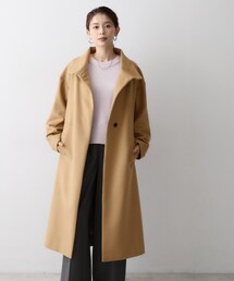 ウールカシミヤスタンドカラーコート