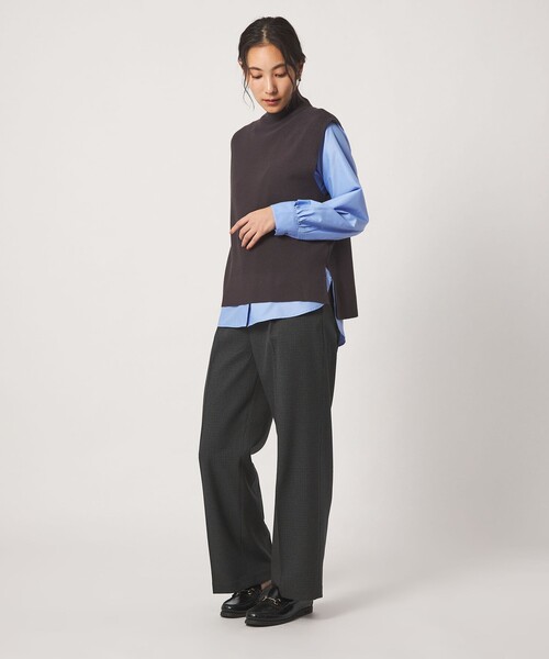 A DAY IN THE LIFE UNITED ARROWS(アデイインザライフユナイテッドアローズ)の「ツイル ベルト タックワイドパンツ ‐ウォッシャブル‐ <A DAY IN THE LIFE>(その他パンツ・レディース・ブラック/モカ/ダークグレー・40/36/38)」の5枚目の写真