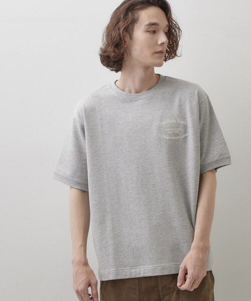Dessin(デッサン)の「ロゴ刺繍ミニ裏毛Tシャツ(Tシャツ/カットソー・メンズ・グレー/モスグリーン/オフホワイト/チャコールグレー・03/02)」の3枚目の写真
