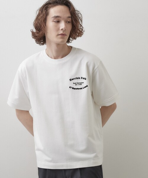 Dessin(デッサン)の「ロゴ刺繍ミニ裏毛Tシャツ(Tシャツ/カットソー・メンズ・グレー/モスグリーン/オフホワイト/チャコールグレー・03/02)」の1枚目の写真