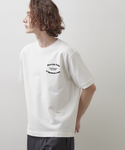Dessin(デッサン)の「ロゴ刺繍ミニ裏毛Tシャツ(Tシャツ/カットソー・メンズ・グレー/モスグリーン/オフホワイト/チャコールグレー・03/02)」の7枚目の写真