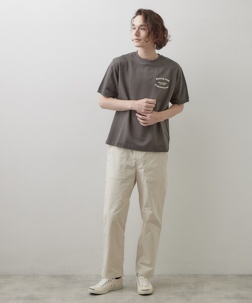 Dessin(デッサン)の「ロゴ刺繍ミニ裏毛Tシャツ(Tシャツ/カットソー・メンズ・グレー/モスグリーン/オフホワイト/チャコールグレー・03/02)」の16枚目の写真