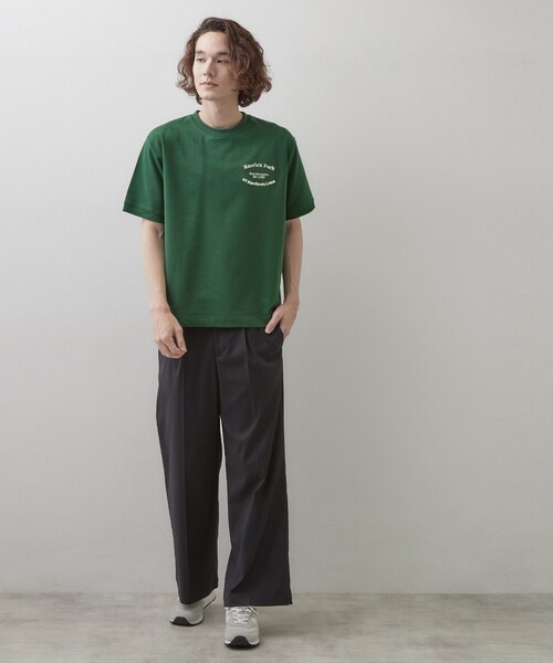 Dessin(デッサン)の「ロゴ刺繍ミニ裏毛Tシャツ(Tシャツ/カットソー・メンズ・グレー/モスグリーン/オフホワイト/チャコールグレー・03/02)」の20枚目の写真