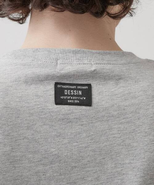 Dessin(デッサン)の「ロゴ刺繍ミニ裏毛Tシャツ(Tシャツ/カットソー・メンズ・グレー/モスグリーン/オフホワイト/チャコールグレー・03/02)」の6枚目の写真