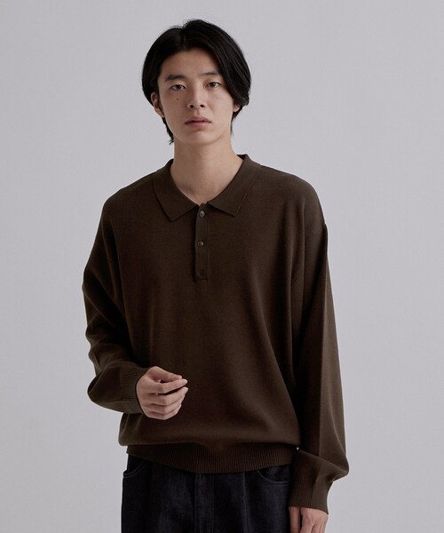 tk.TAKEO KIKUCHI(ティーケータケオキクチ)の「CARE FREE KNITポロシャツ(ニット/セーター・メンズ・ブラック/オフホワイト/ブラウン系その他・02/03/04)」の3枚目の写真