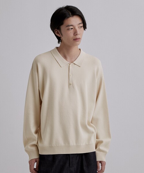 tk.TAKEO KIKUCHI(ティーケータケオキクチ)の「CARE FREE KNITポロシャツ(ニット/セーター・メンズ・ブラック/オフホワイト/ブラウン系その他・02/03/04)」の1枚目の写真