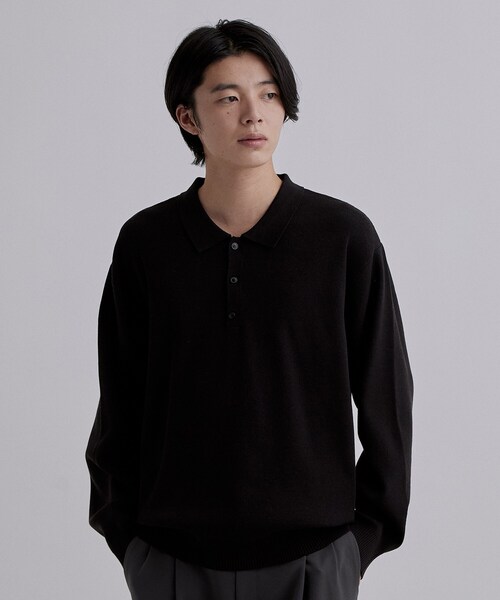tk.TAKEO KIKUCHI(ティーケータケオキクチ)の「CARE FREE KNITポロシャツ(ニット/セーター・メンズ・ブラック/オフホワイト/ブラウン系その他・02/03/04)」の2枚目の写真