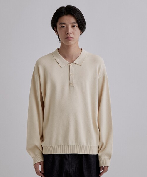 tk.TAKEO KIKUCHI(ティーケータケオキクチ)の「CARE FREE KNITポロシャツ(ニット/セーター・メンズ・ブラック/オフホワイト/ブラウン系その他・02/03/04)」の4枚目の写真