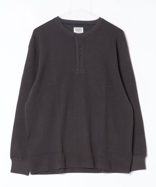 SHIPS（シップス）の「SA:MILITARY THERMAL HENLEY JQD（Tシャツ/カットソー・メンズ・ダークグレー/ブラック/ナチュラル・LARGE/MEDIUM/X-LARGE/SMALL）」の3枚目の写真