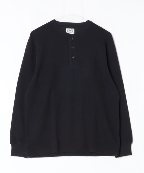 SHIPS（シップス）の「SA:MILITARY THERMAL HENLEY JQD（Tシャツ/カットソー・メンズ・ダークグレー/ブラック/ナチュラル・LARGE/MEDIUM/X-LARGE/SMALL）」の2枚目の写真