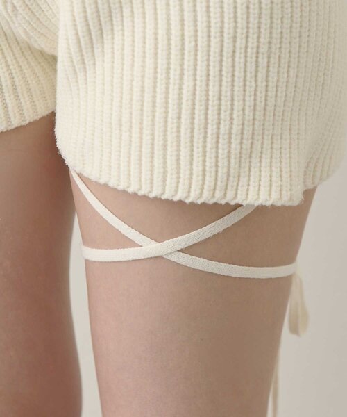 Belle Charme(ベルシャルム)の「【Belle Charme】Cross Ribbon Knit Pants(その他パンツ・レディース・ブラック/ベージュ/アイボリー・FREE)」の7枚目の写真