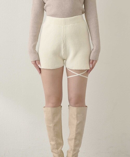 Belle Charme(ベルシャルム)の「【Belle Charme】Cross Ribbon Knit Pants(その他パンツ・レディース・ブラック/ベージュ/アイボリー・FREE)」の9枚目の写真