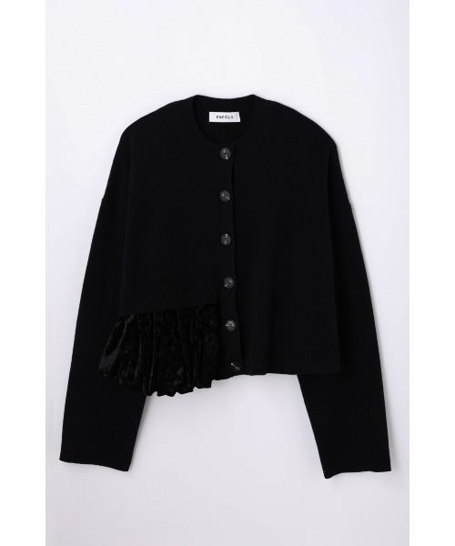 ENFOLD(エンフォルド)の「BALLOON CARDIGAN(ニット/セーター・レディース・ブラック/オフホワイト/杢グレー・38)」の2枚目の写真