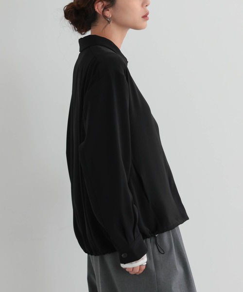 for/c(フォーシー)の「落ち感シャツブルゾン【サスティナブル】(ブルゾン・レディース・ブラック/ダークブラウン・L/M)」の6枚目の写真